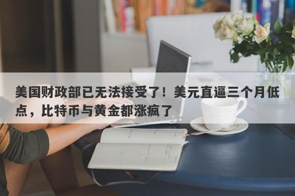 美国财政部已无法接受了！美元直逼三个月低点，比特币与黄金都涨疯了