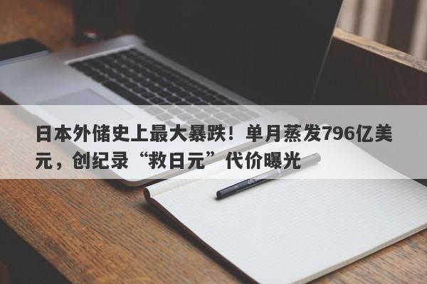 日本外储史上最大暴跌！单月蒸发796亿美元，创纪录“救日元”代价曝光